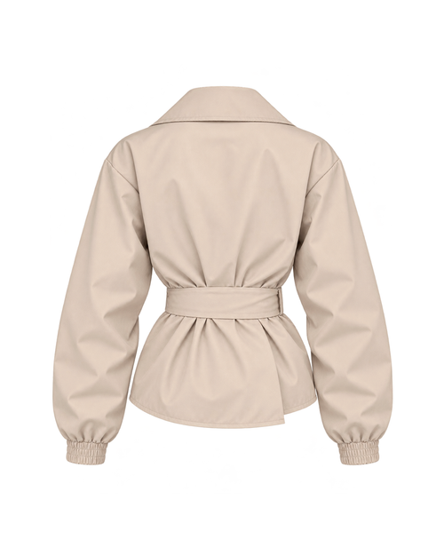 Belted Wrap Gabardine Jacket