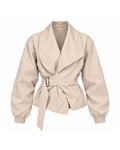 Belted Wrap Gabardine Jacket