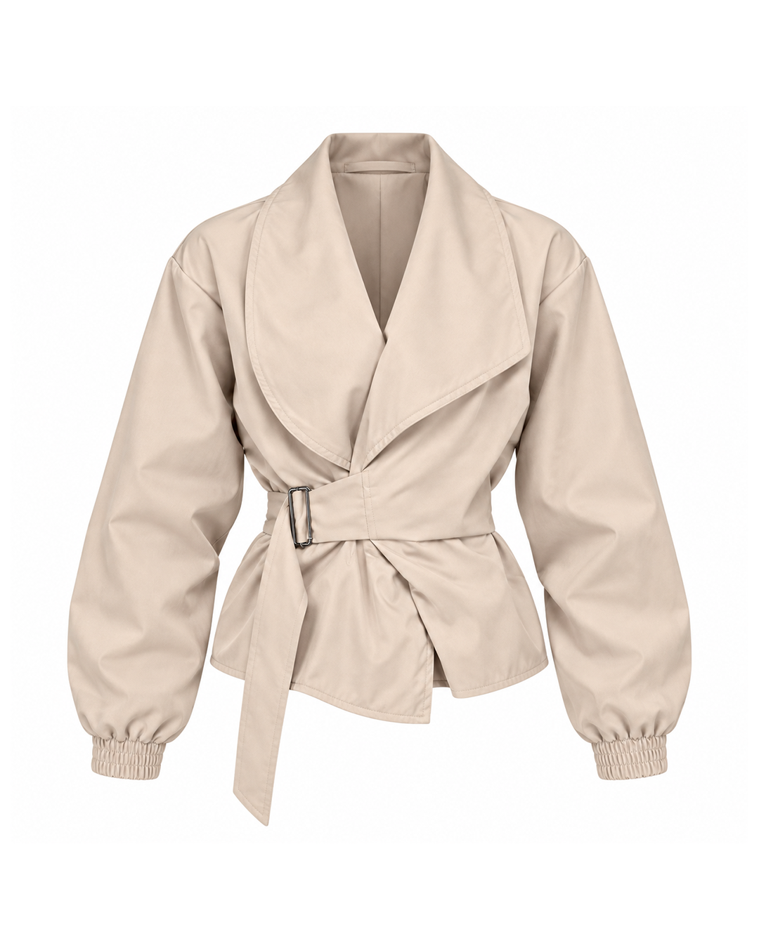 Belted Wrap Gabardine Jacket
