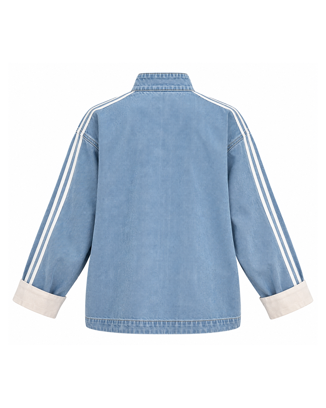 Contrast-Stripe Denim Jacket