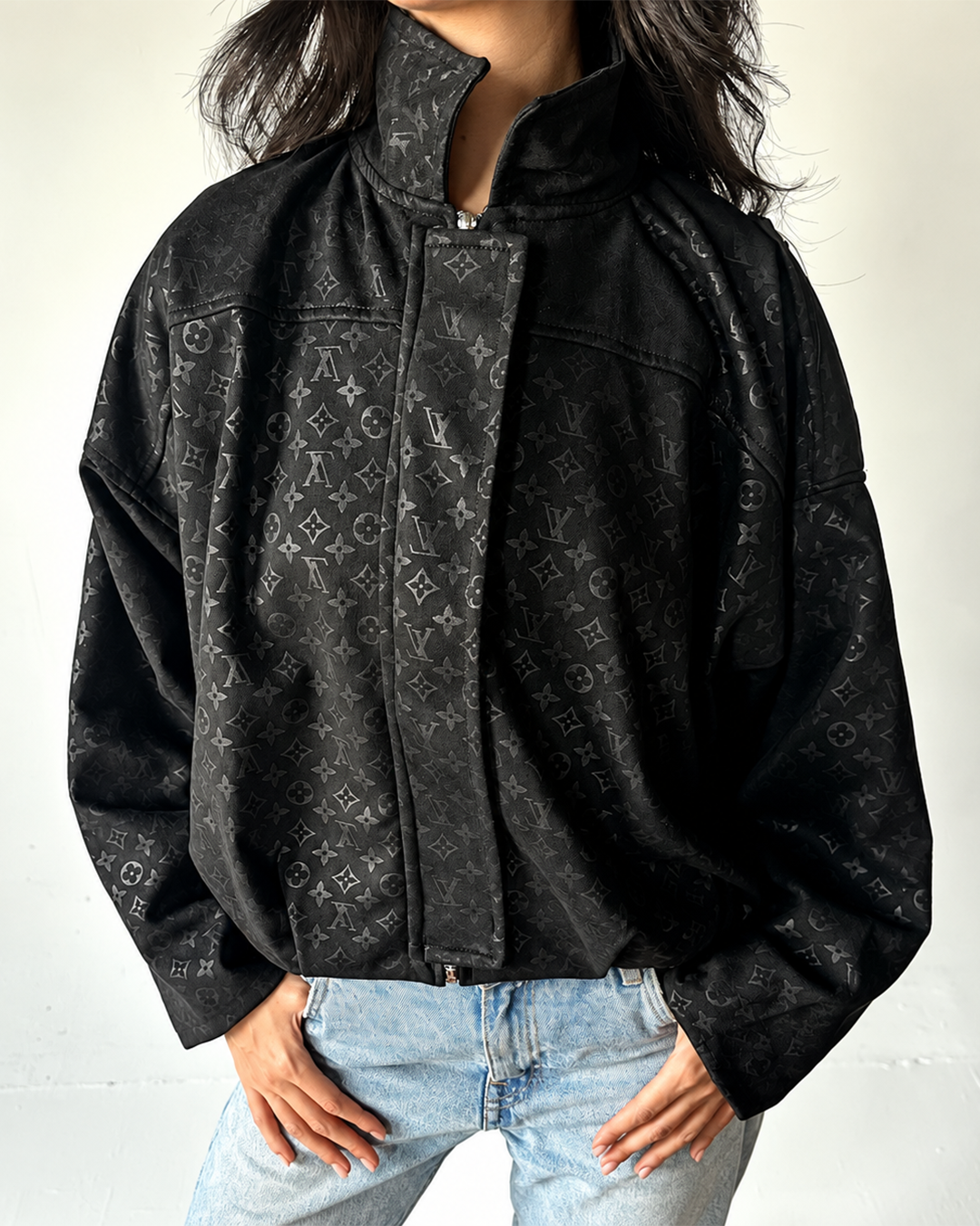 Monogram Suede-Look Jacket