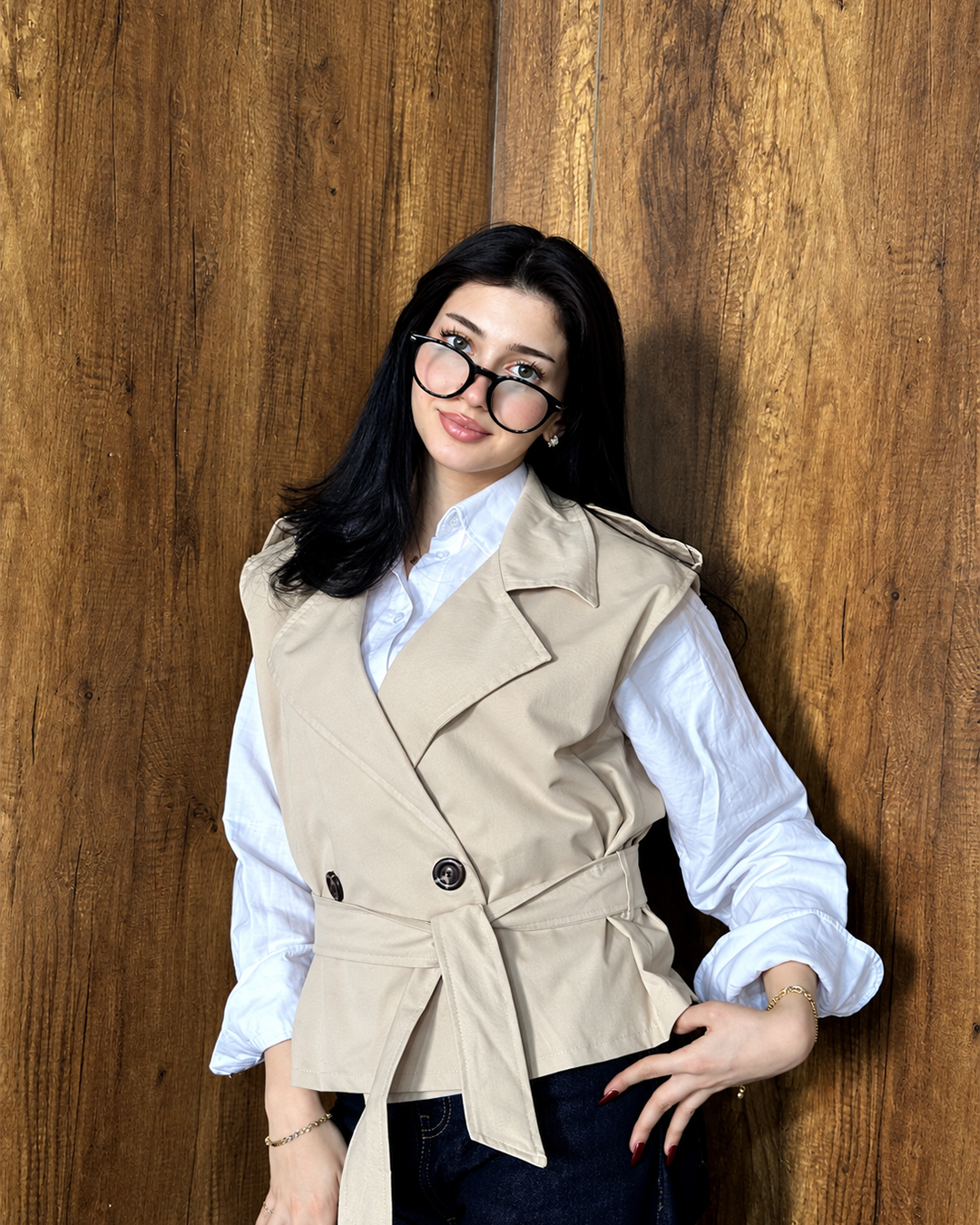 Belted Trench Vest