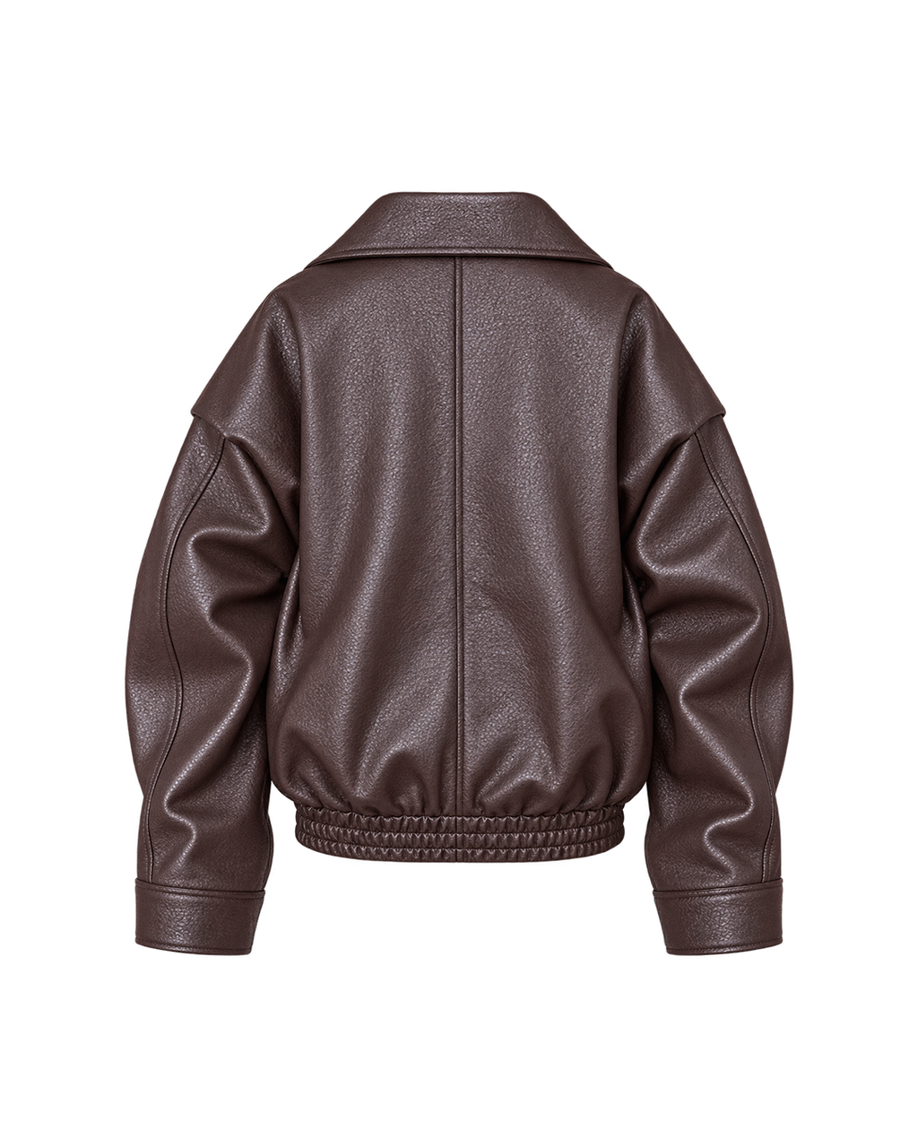 Double-Breasted Leather Bomber Jacket