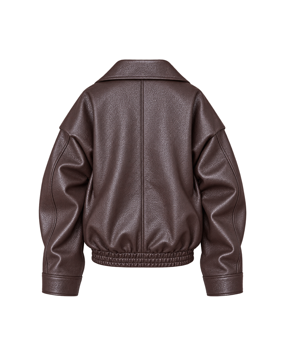Double-Breasted Leather Bomber Jacket