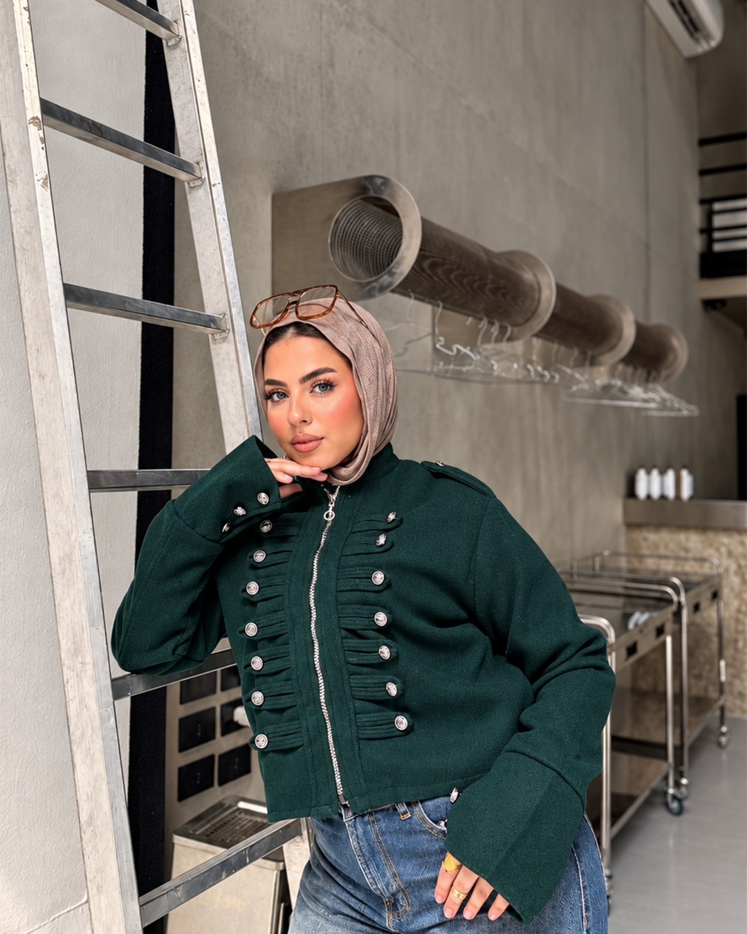 Cropped Military-Inspired Jacket