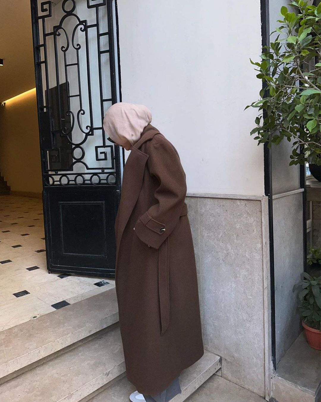 Notched-Lapel Longline Melton Coat