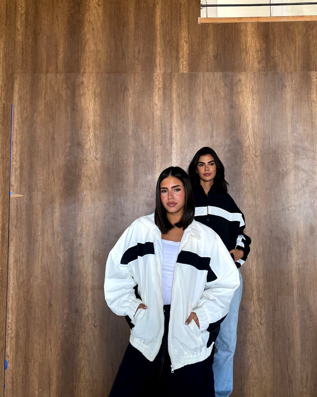 Oversized Contrast-Stripe Track Jacket