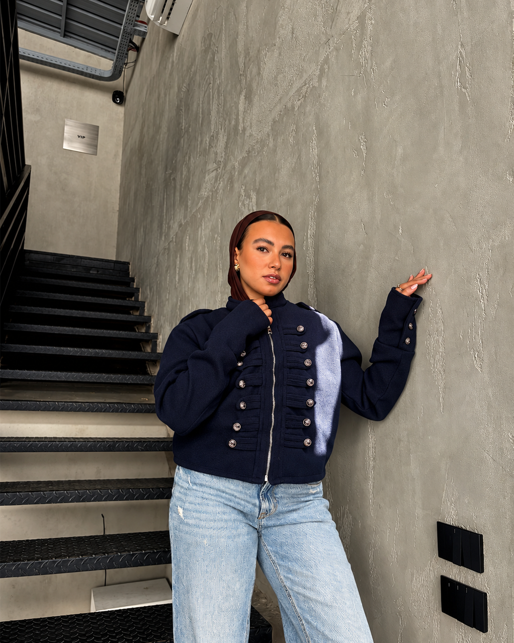 Cropped Military-Inspired Jacket
