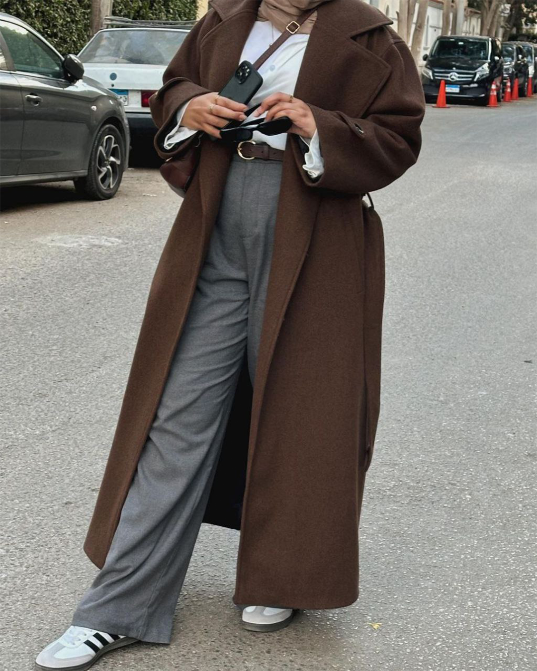 Notched-Lapel Longline Melton Coat