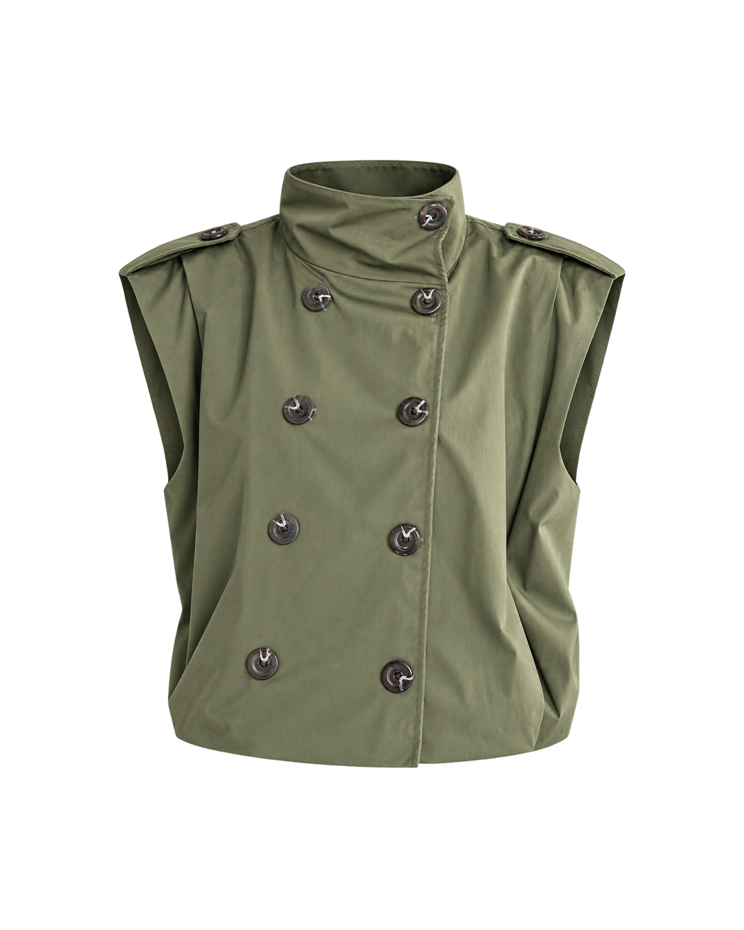 Double-Breasted High-Collar Vest