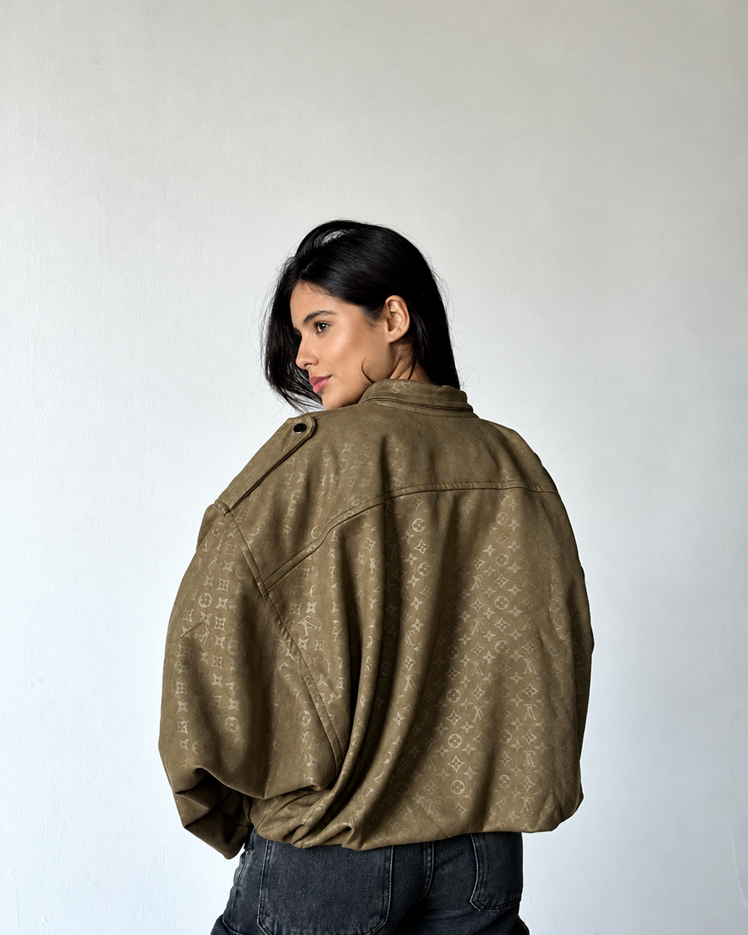 Monogram Suede-Look Jacket