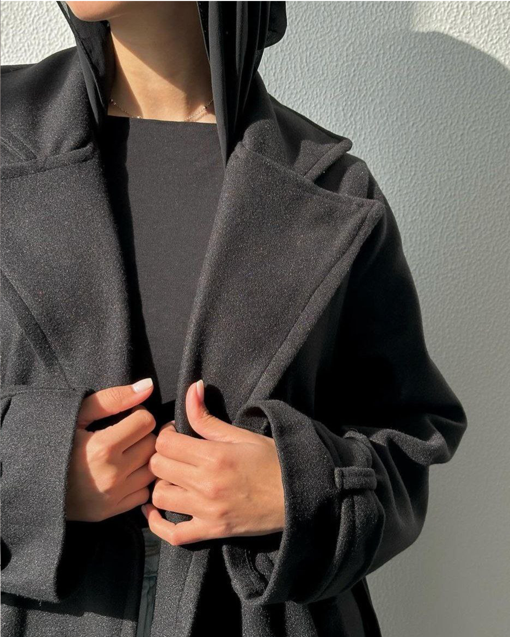 Notched-Lapel Longline Melton Coat