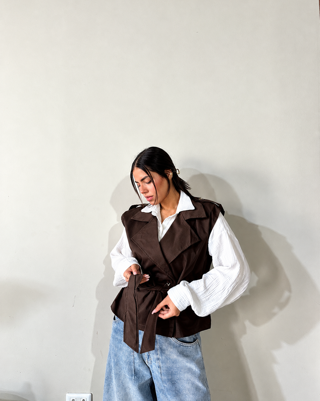 Belted Trench Vest