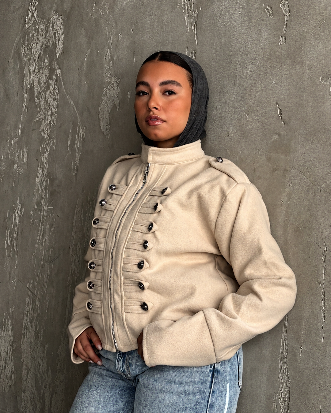 Cropped Military-Inspired Jacket
