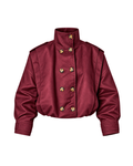 High-Collar Double-Breasted Blouson Jacket