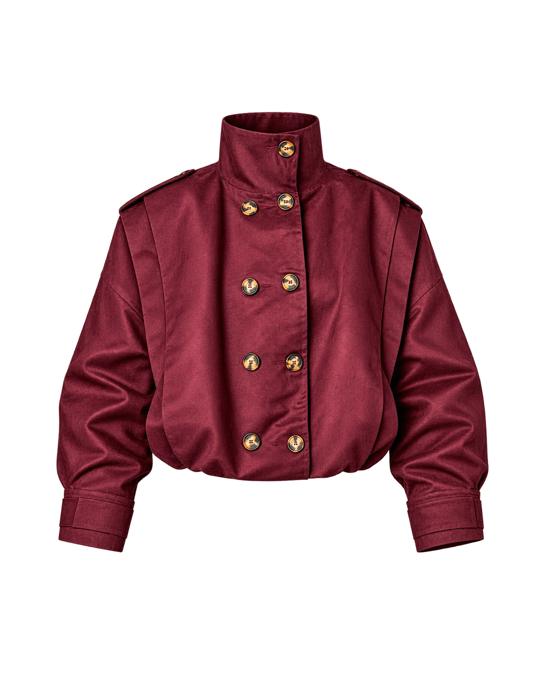 High-Collar Double-Breasted Blouson Jacket