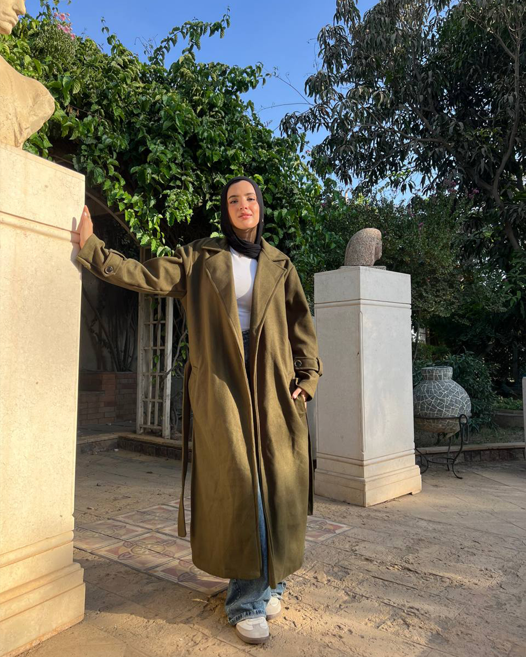 Notched-Lapel Longline Melton Coat