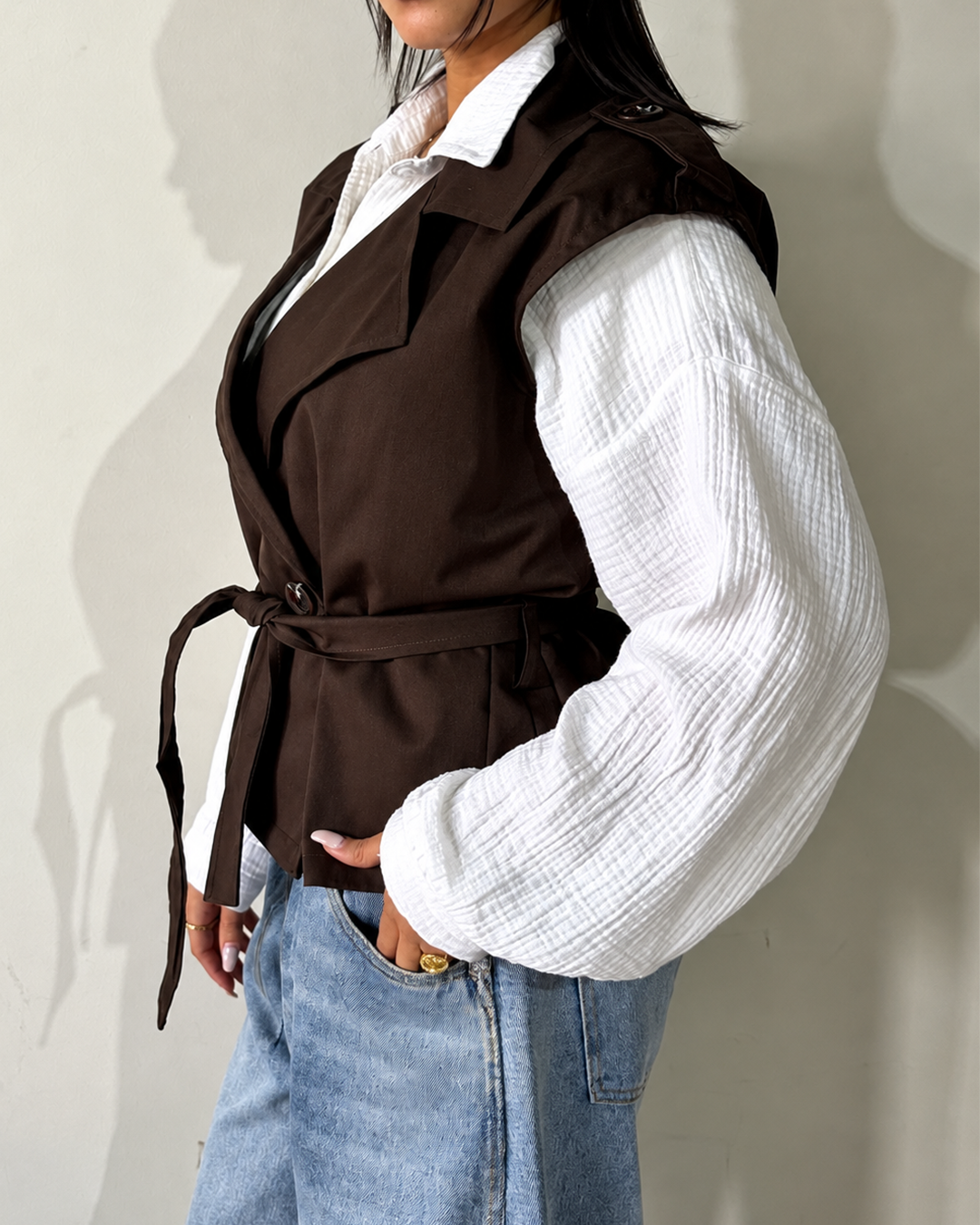 Belted Trench Vest