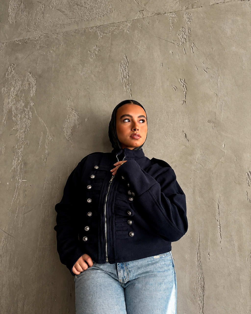 Cropped Military-Inspired Jacket