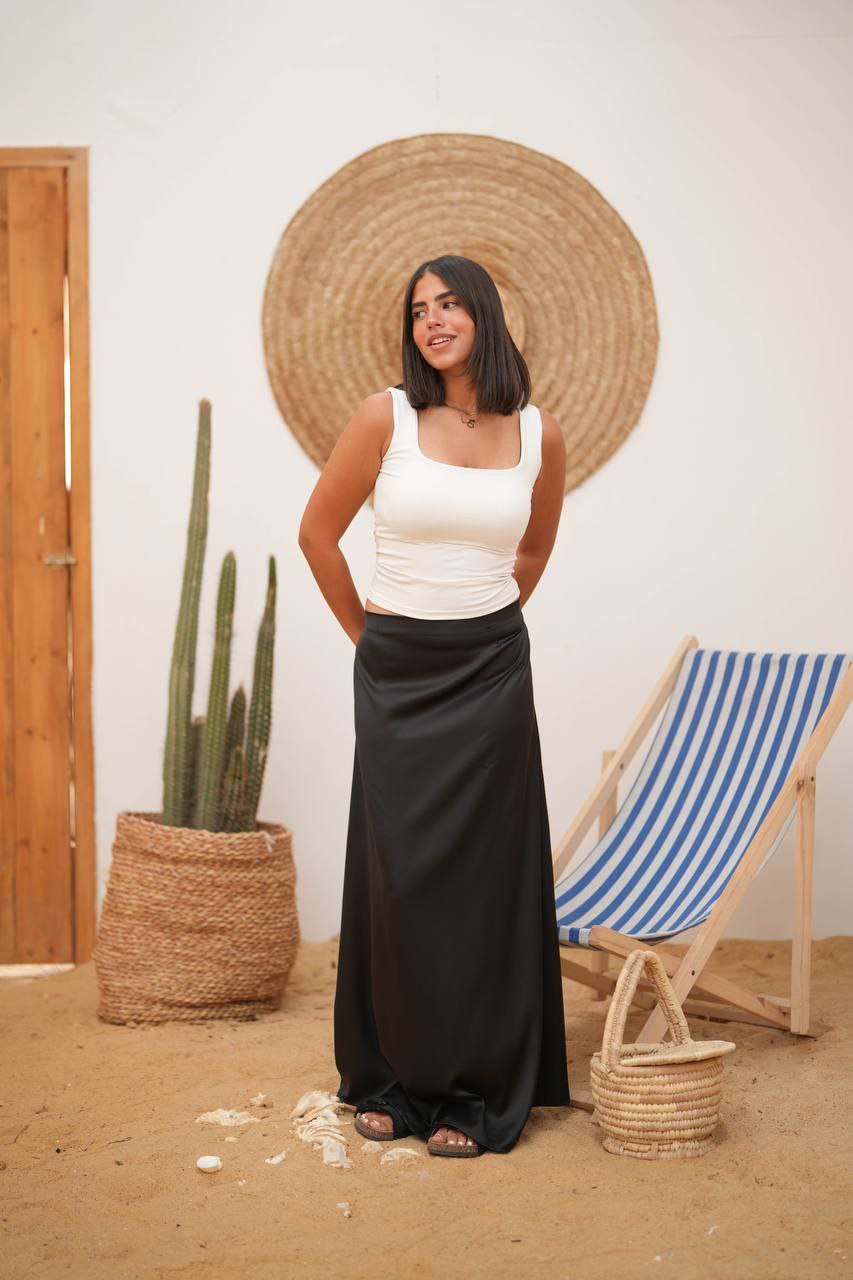 Satin Midi Skirt