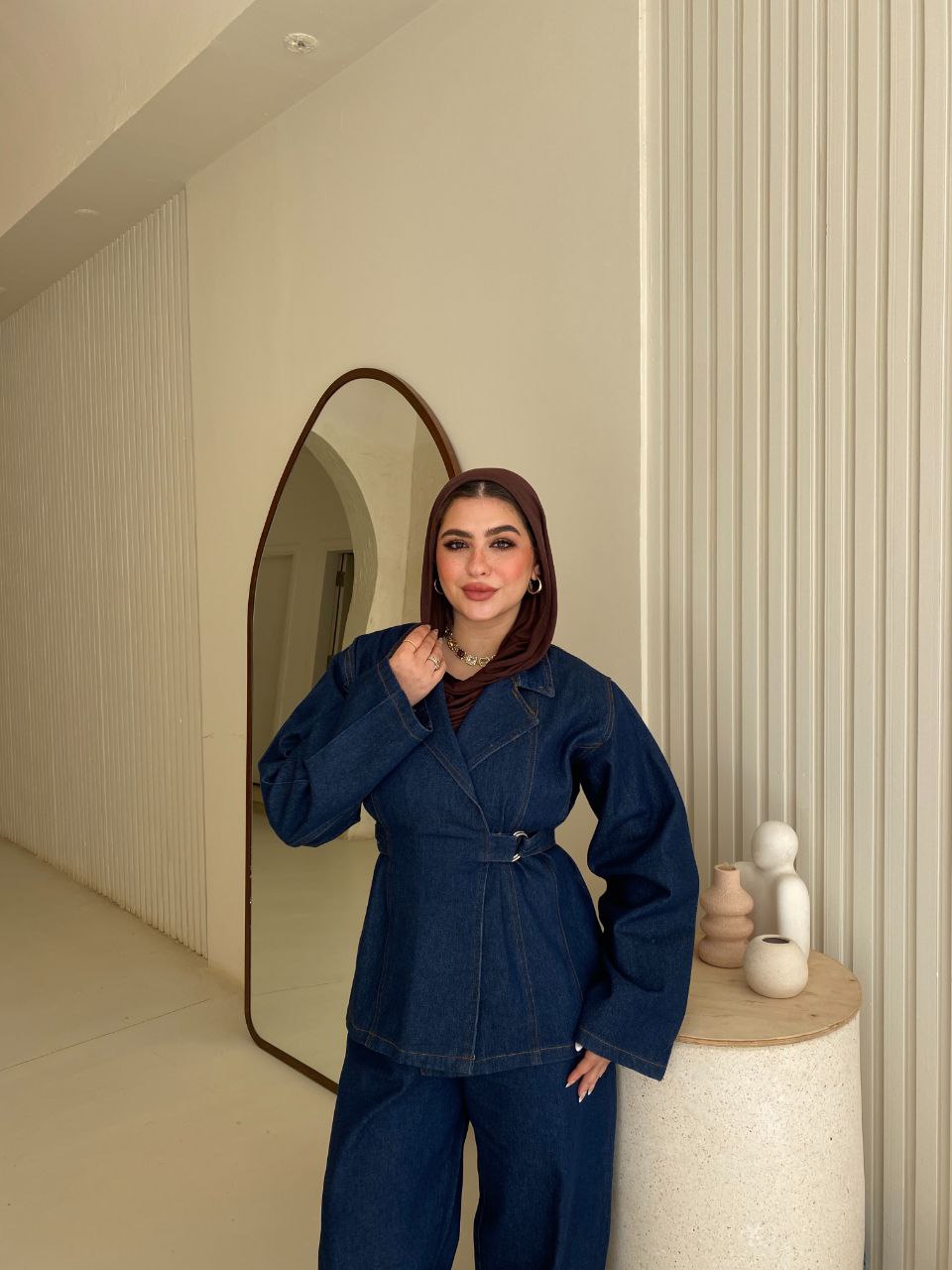 Side-Tie Denim Set