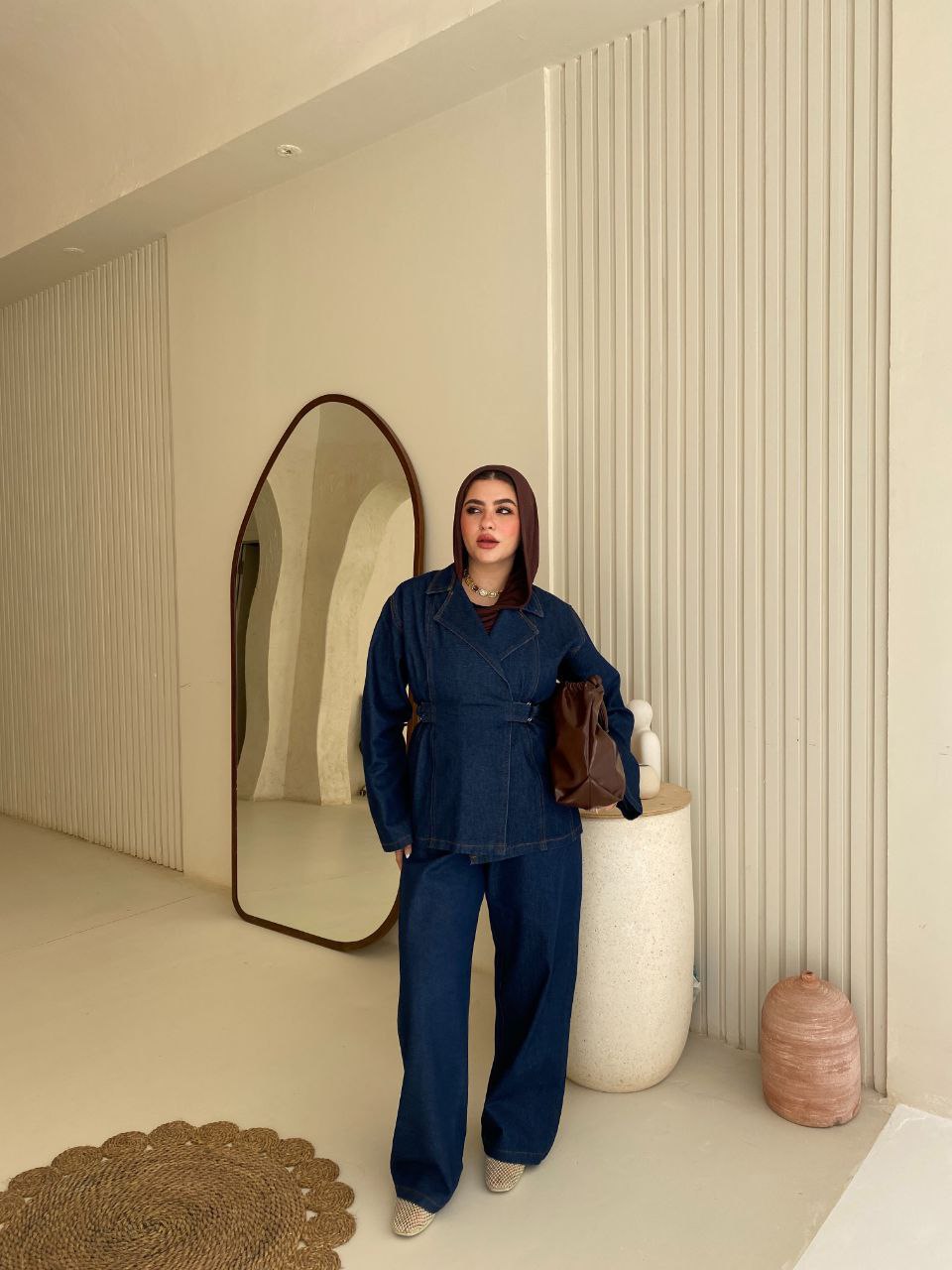Side-Tie Denim Set