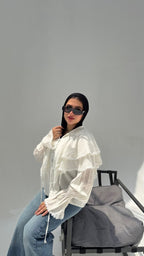 Galaxy Ruffle Blouse