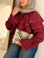 Galaxy Ruffle Blouse