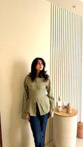 Tie-Back Linen Shirt