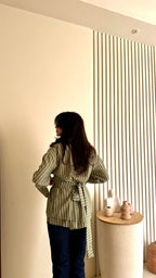 Tie-Back Linen Shirt
