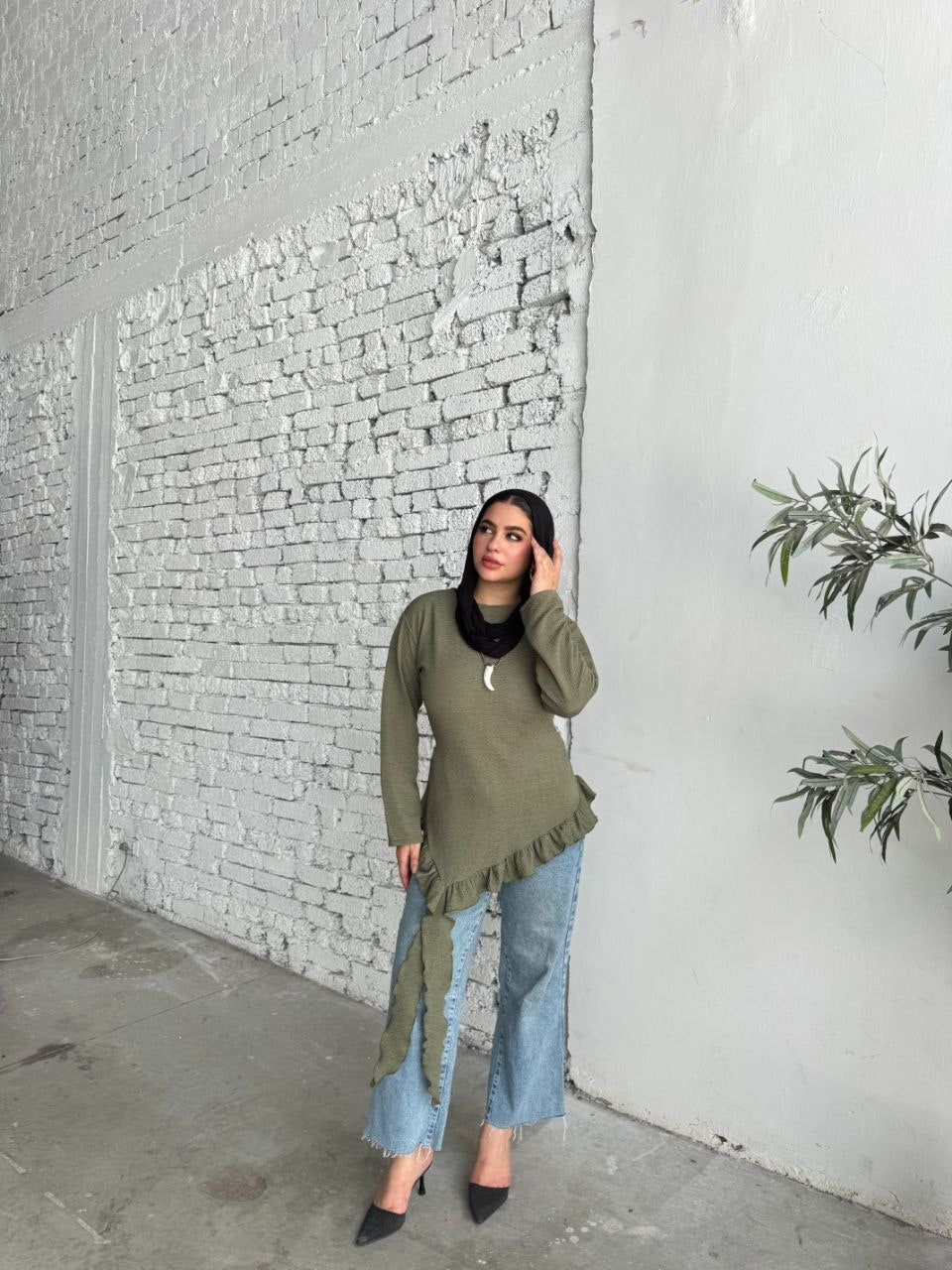 Tie-Back Cotton Blouse