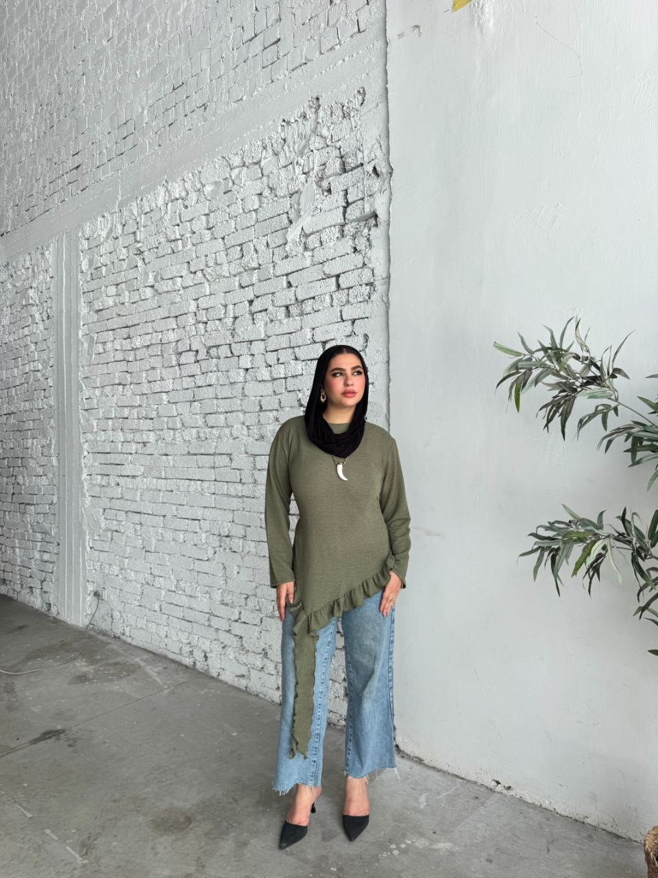 Tie-Back Cotton Blouse