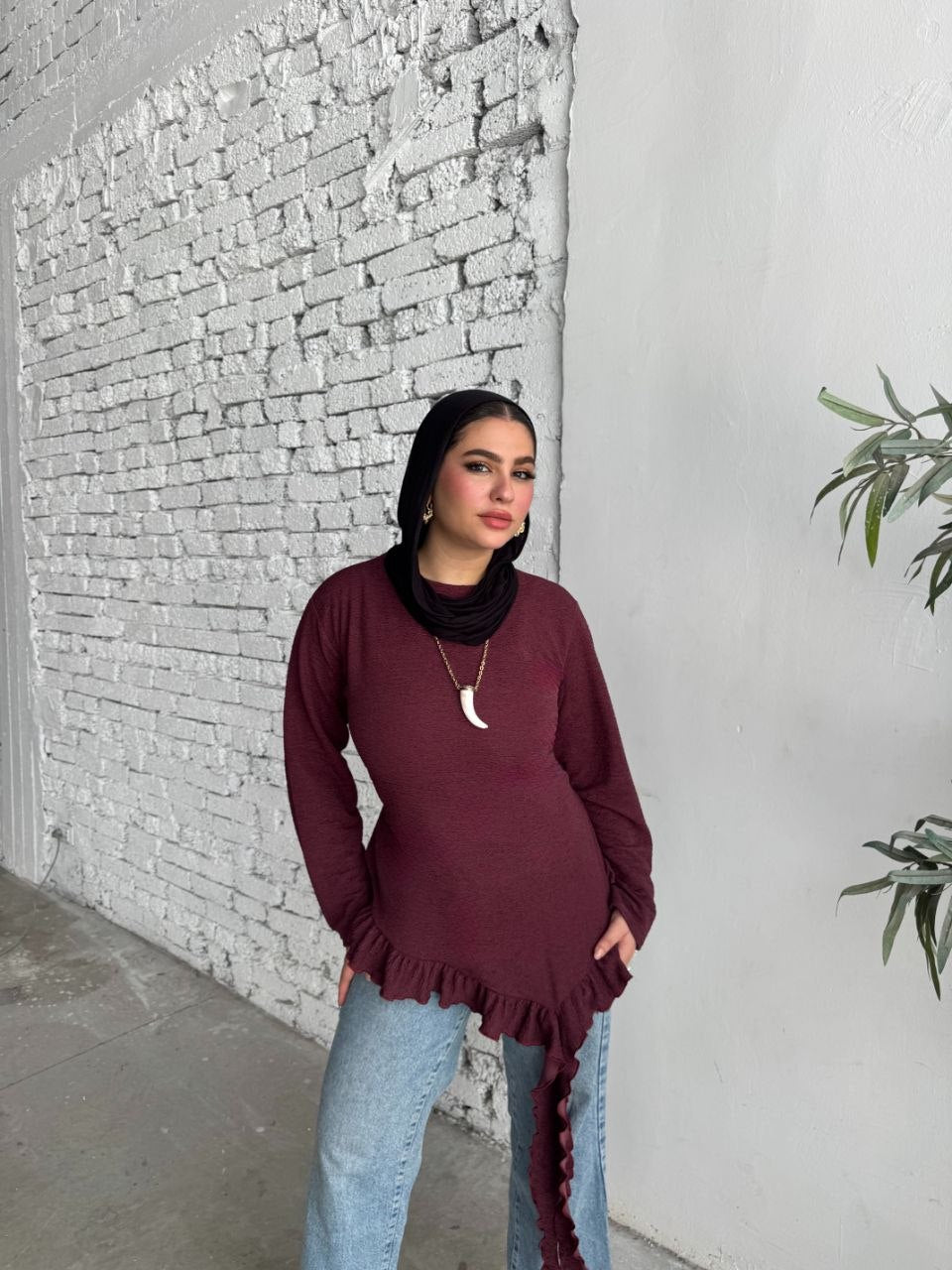 Tie-Back Cotton Blouse
