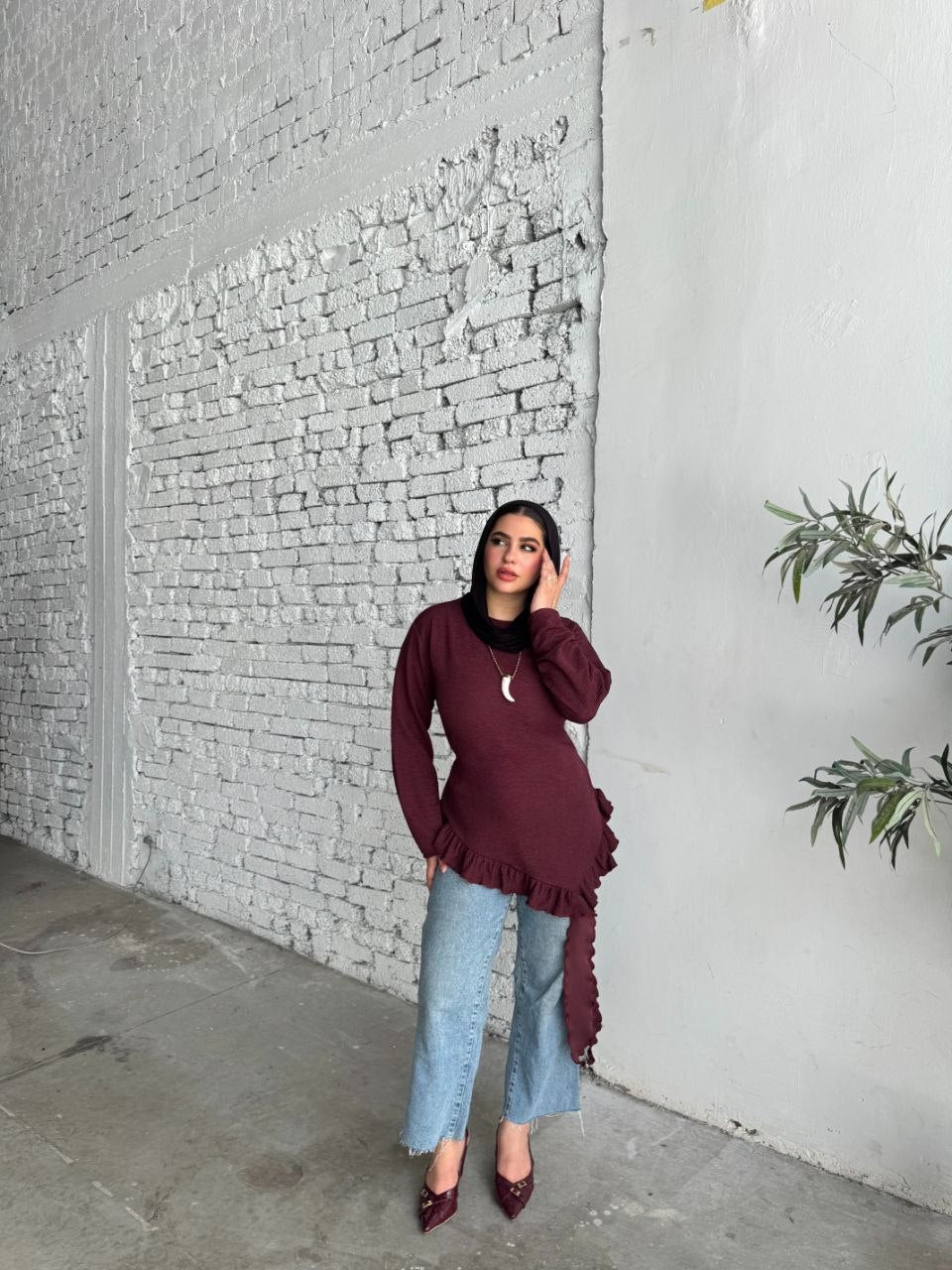 Tie-Back Cotton Blouse