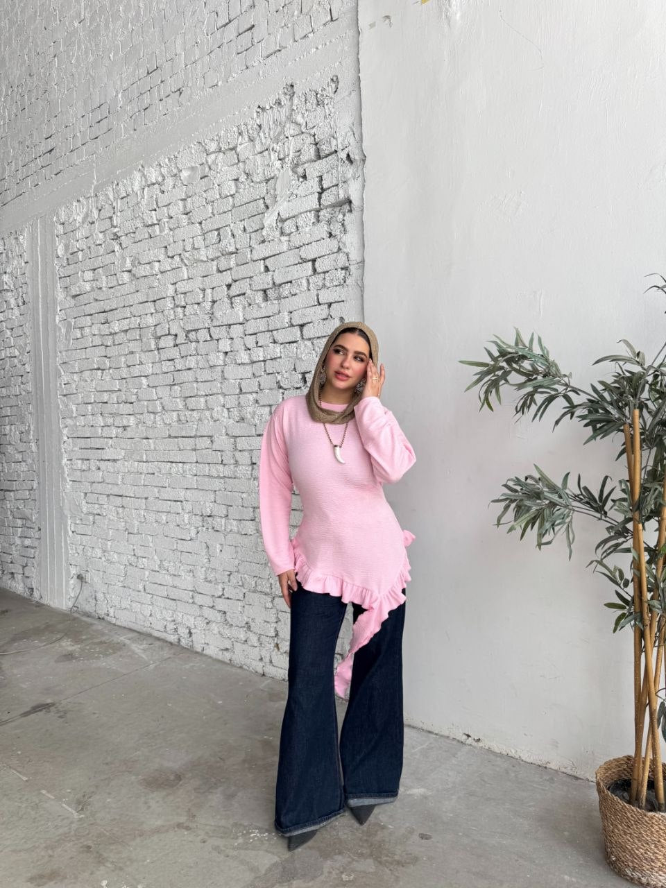 Tie-Back Cotton Blouse