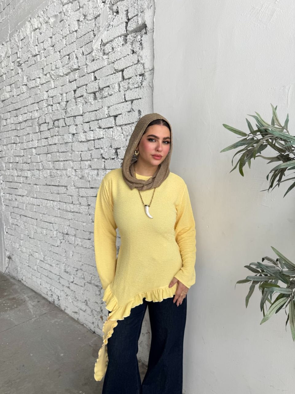 Tie-Back Cotton Blouse