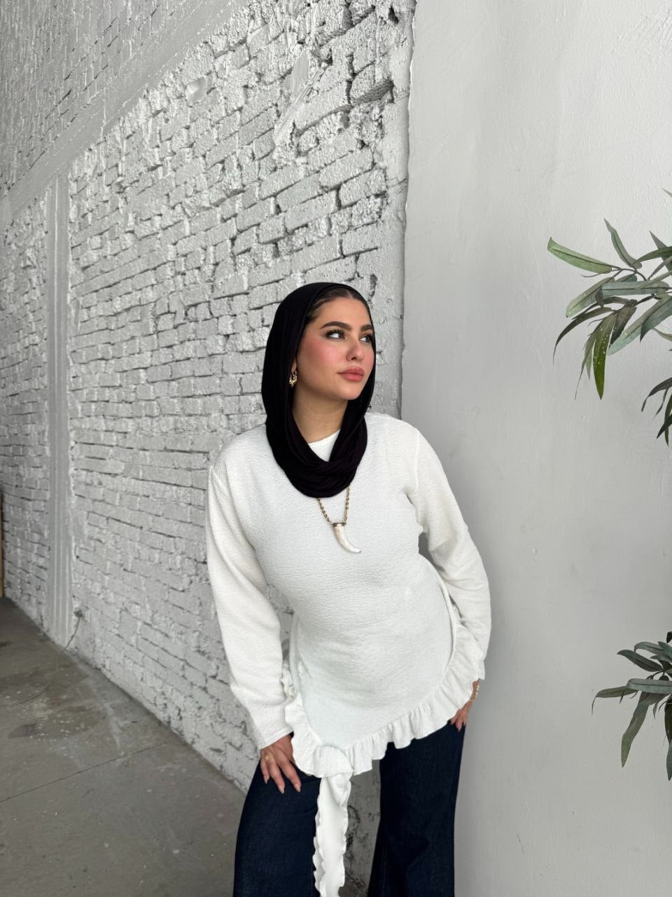 Tie-Back Cotton Blouse