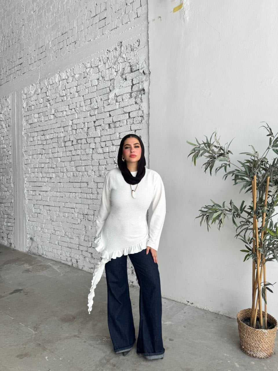 Tie-Back Cotton Blouse