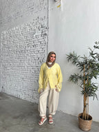Lace Trim Linen Blouse
