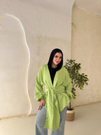 Tie-Back Linen Blouse