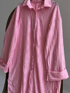 Long Patterned Linen Shirt