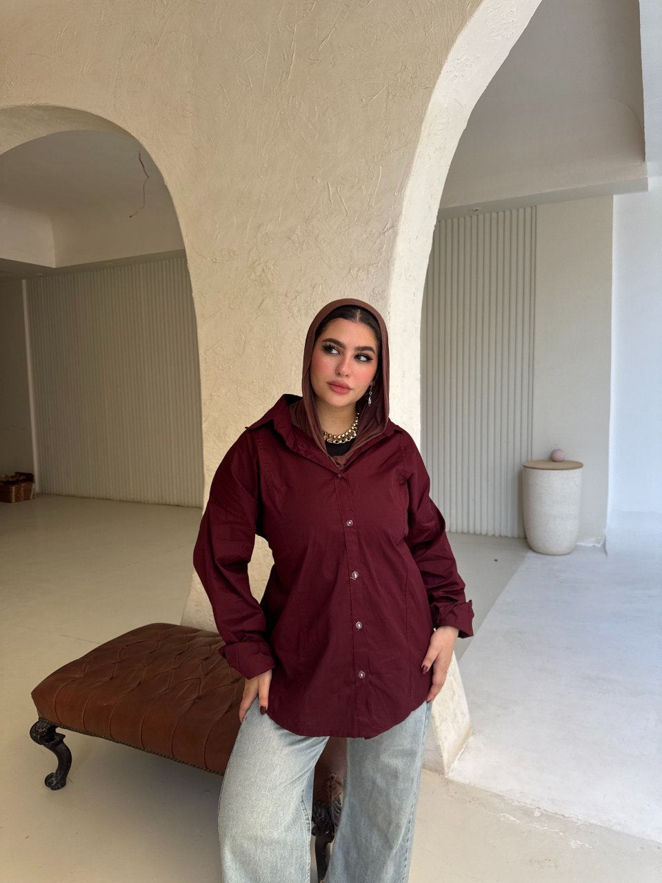 Tie-Back Poplin Shirt