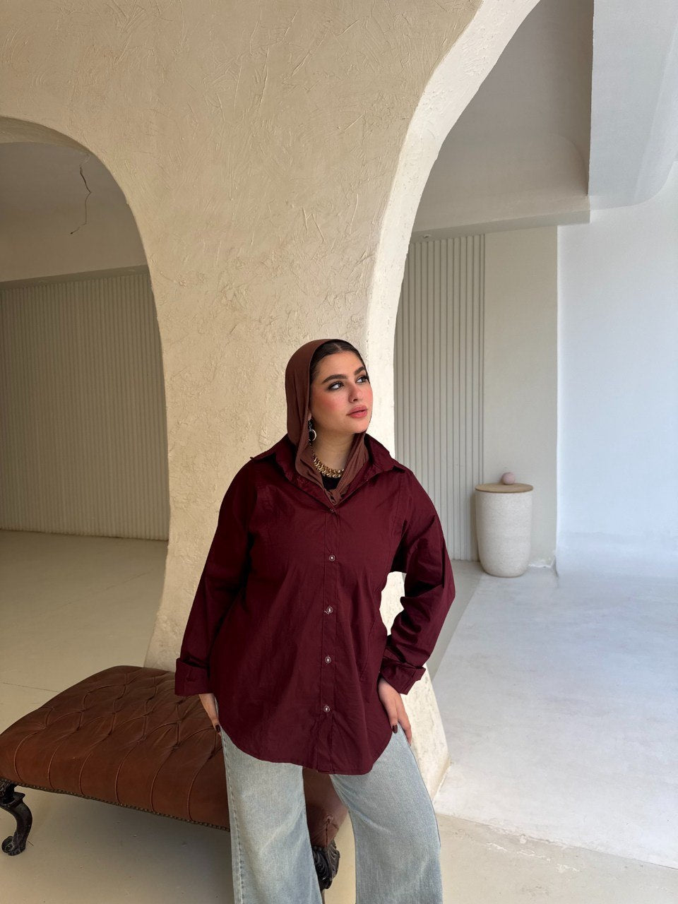 Tie-Back Poplin Shirt