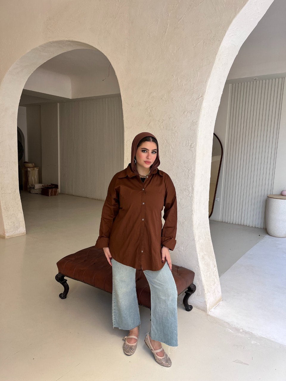 Tie-Back Poplin Shirt