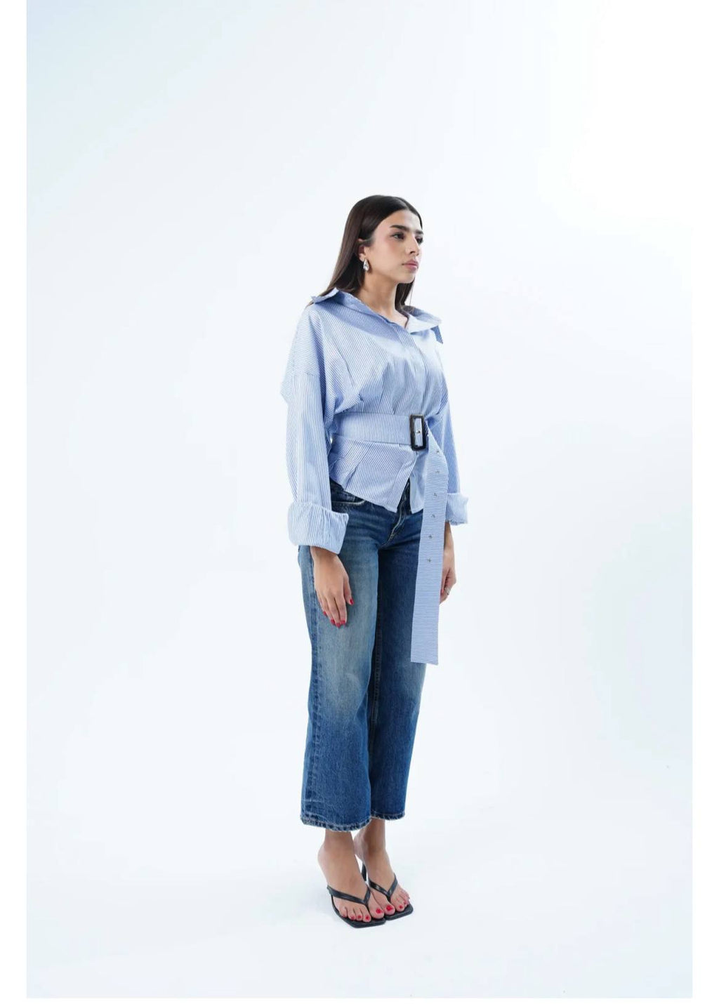 Striped Belted Shirt