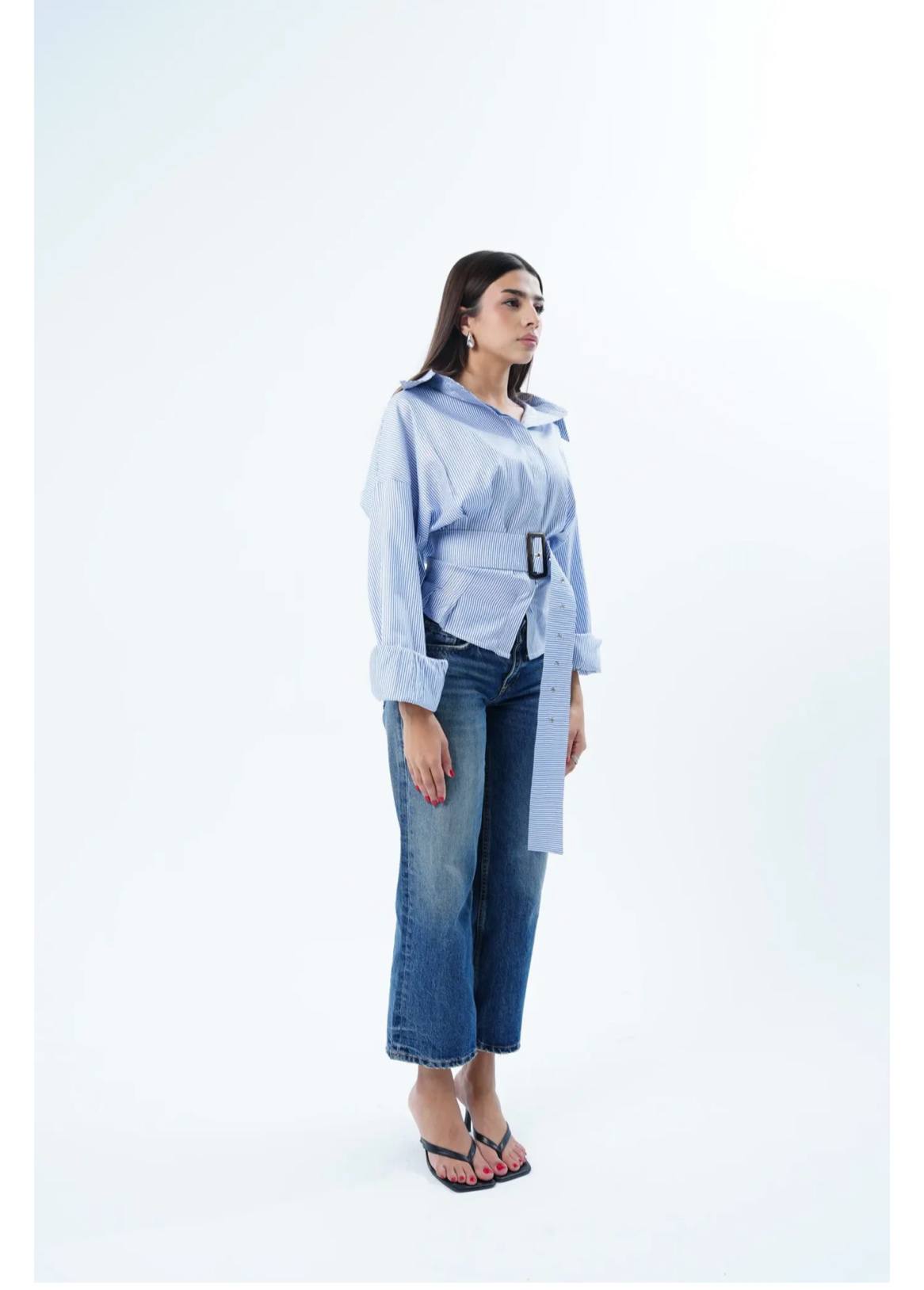 Striped Belted Shirt