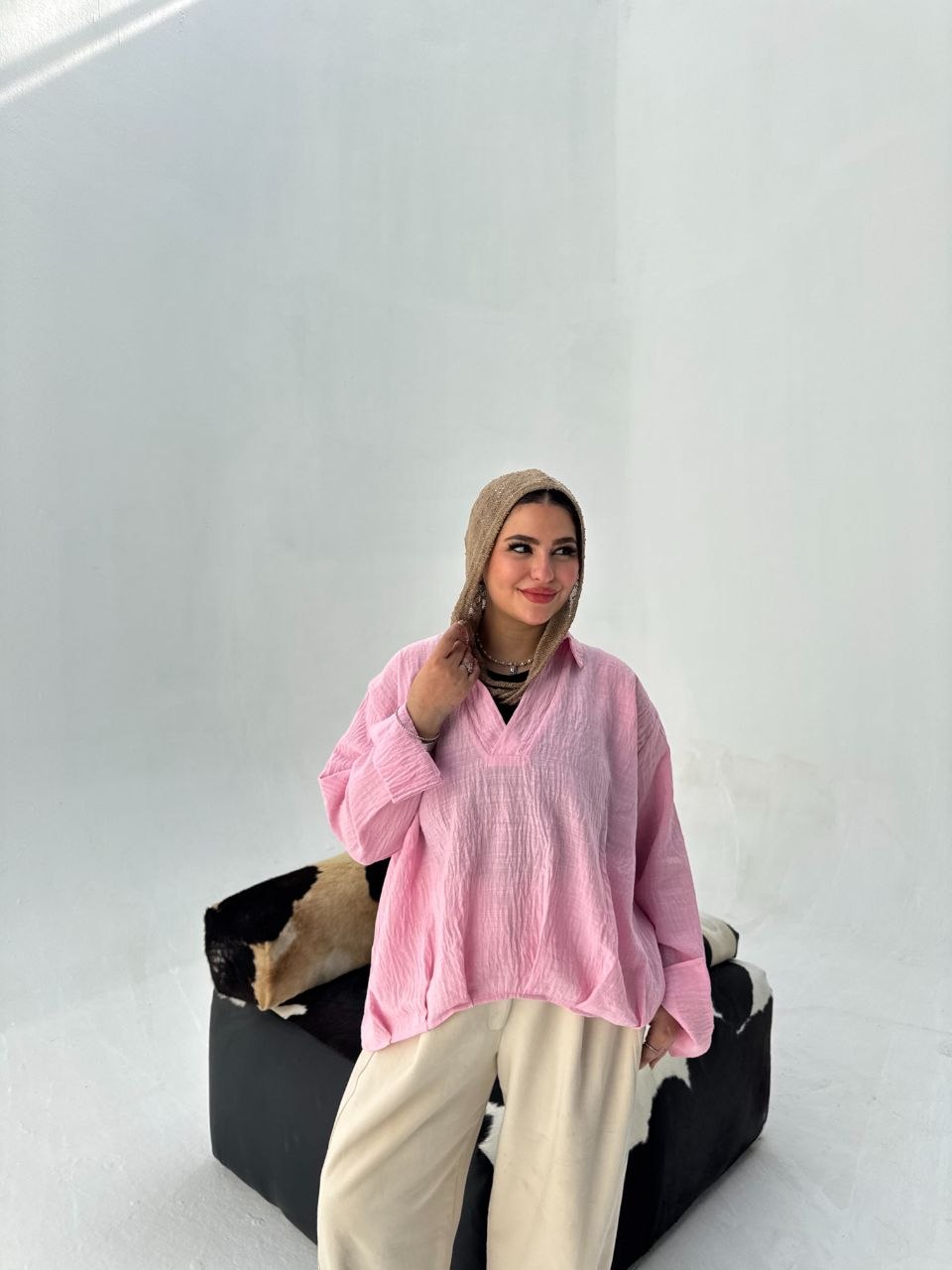 V-Neck Linen Blouse