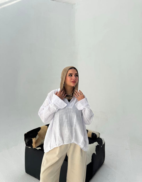 V-Neck Linen Blouse