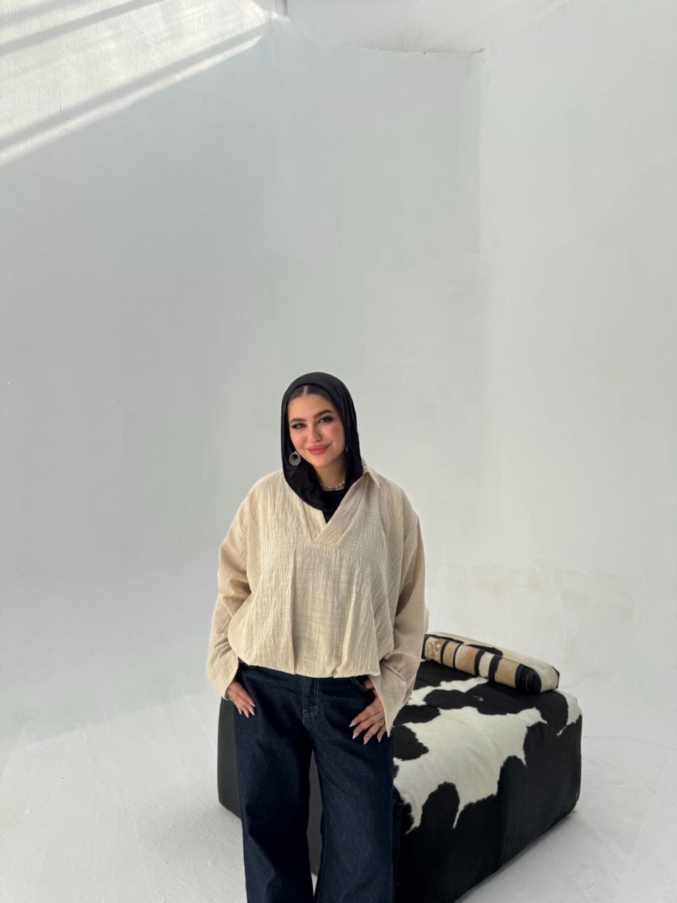 V-Neck Linen Blouse