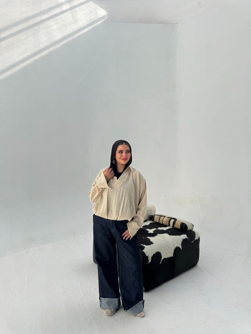 V-Neck Linen Blouse